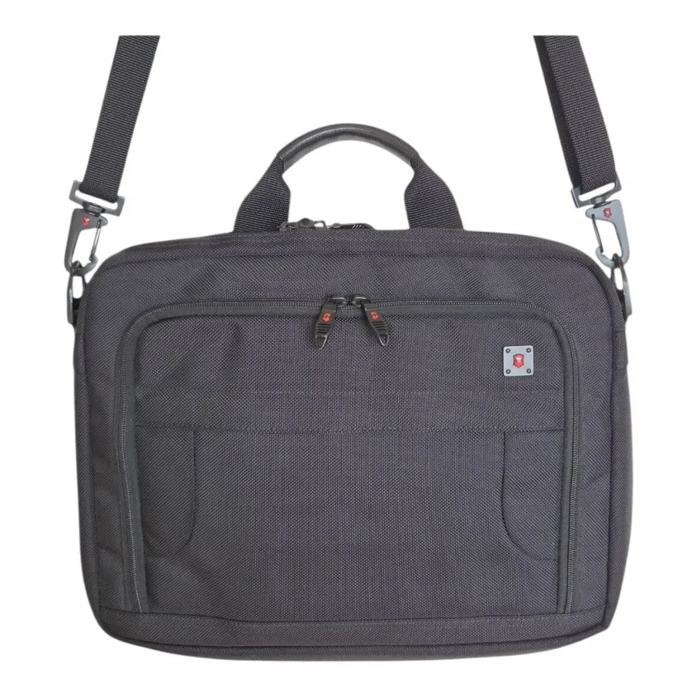 Swiss Army Business Gear Laptop Briefcase Web Recruit Victorinox Black NEW - Picture 3 of 16